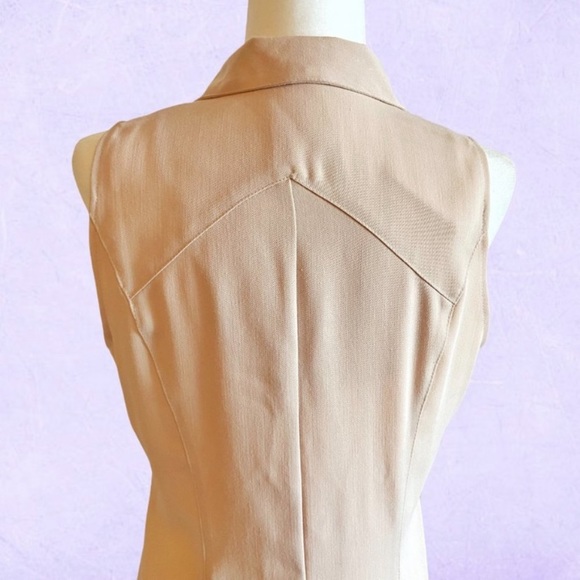 90's nude sleeveless button down dress - Picture 4 of 14